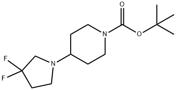 tert-Butyl 4-(3,3-difluoropyrrolidin-1-yl)piperidine-1-carboxylate Struktur