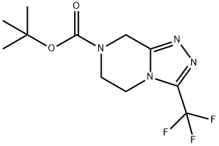 tert-Butyl 3-(trifluoromethyl)-5,6-dihydro-[1,2,4]triazolo[4,3-a]pyrazine-7(8H)-carboxylate Struktur