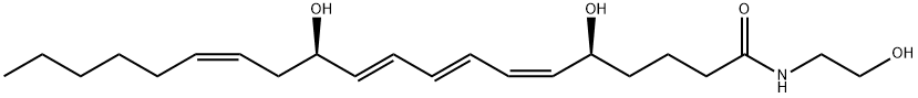 (5S,6Z,8E,10E,12R,14Z)-5,12-dihydroxy-N-(2-hydroxyethyl)icosa-6,8,10,14-tetraenamide Struktur