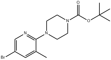 5-BROMO-2-(4-BOC-PIPERAZIN-1-YL)-3-METHYLPYRIDINE Struktur