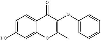 7-hydroxy-2-methyl-3-phenoxy-4h-1-benzopyran-4-on Struktur