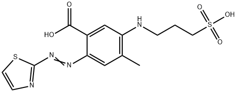 4-Methyl-5-[(3-sulfopropyl)amino]-2-[(thiazol-2-yl)azo]benzoic acid Struktur