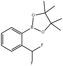 2-(2-(DIFLUOROMETHYL)PHENYL)-4,4,5,5-TETRAMETHYL-1,3,2-DIOXABOROLANE, 879275-72-6, 結構式