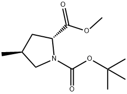 Methyl (2R,4S)-1-Boc-4-methylpyrrolidine-2-carboxylate Struktur