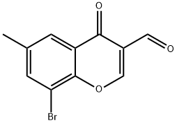 8-bromo-6-methyl-4-oxo-4H-chromene-3-carbaldehyde Struktur