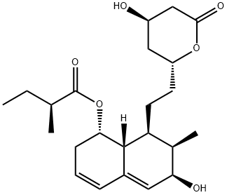 (2S)-2-Methylbutanoic Acid (1S,6R,7R,8S,8aR)-1,2,6,7,8,8a-Hexahydro-6-hydroxy-7-Methyl-8-[2-[(2R,4R)-tetrahydro-4-hydroxy-6-oxo-2H-pyran-2-yl]ethyl]-1-naphthalenyl Ester Struktur