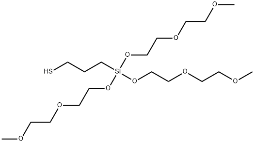 9,9-bis[2-(2-methoxyethoxy)ethoxy]-2,5,8-trioxa-9-siladodecan-12-thiol Struktur