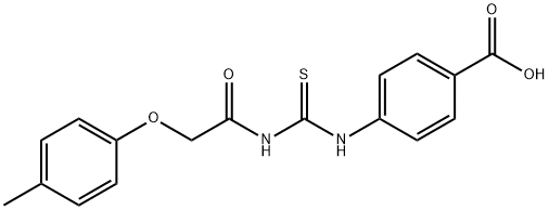 4-[[[[(4-METHYLPHENOXY)ACETYL]AMINO]THIOXOMETHYL]AMINO]-BENZOIC ACID Struktur