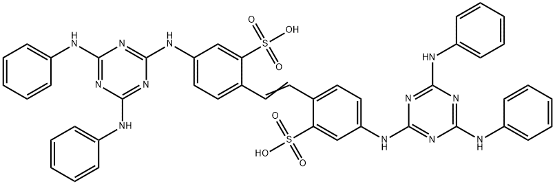 4,4'-bis[4,6-bis(anilino)-1,3,5-triazin-2-yl]aminostilbene-2,2'-disulphonic acid Struktur