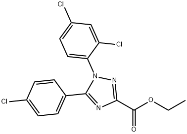 1H-1,2,4-Triazole-3-carboxylic  acid,5-(4-chlorophenyl)-1-(2,4-dichlorophenyl)-,ethyl  ester Struktur