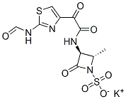 potassium (2S-trans)-3-[[[2-(formylamino)thiazol-4-yl]oxoacetyl]amino]-2-methyl-4-oxoazetidine-1-sulphonate Struktur