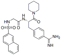 N-[(2S)-3-(4-carbamimidoylphenyl)-1-oxo-1-(1-piperidyl)propan-2-yl]-2- (naphthalen-2-ylsulfonylamino)acetamide Struktur