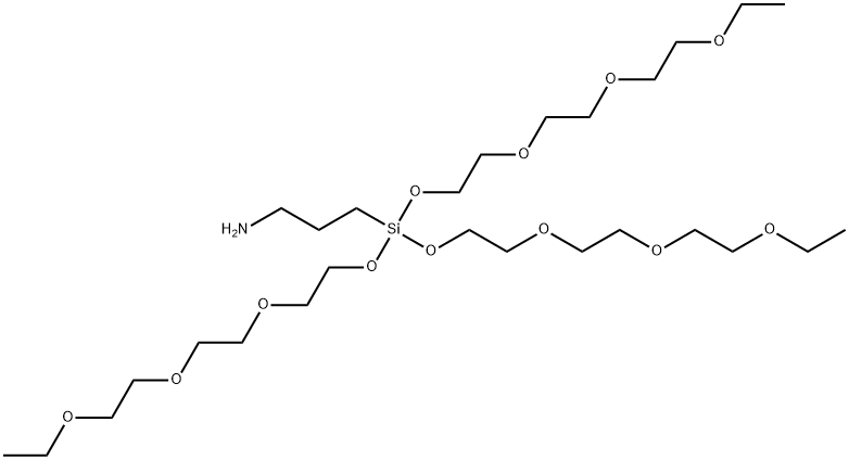 13,13-bis[2-[2-(2-ethoxyethoxy)ethoxy]ethoxy]-3,6,9,12-tetraoxo-13-silahexadecan-16-amine Struktur