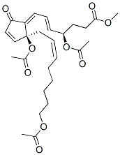 (4R,5E,7E,12S,14Z)-4,12,20-Tris(acetyloxy)-9-oxo-5,7,10,14-prostatetren-1-oic acid methyl ester Struktur