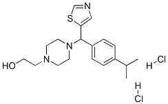 2-[4-[(4-propan-2-ylphenyl)-(thiazol-5-yl)methyl]piperazin-1-yl]ethano l dihydrochloride Struktur