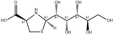 2-(D-GLUCO-PENTYLHYDROXYPENTYL)-4(R)-1,3-THIAZOLIDINE-4-CARBOXYLIC ACID Struktur