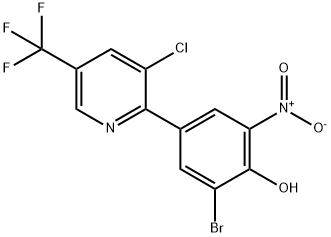 2-bromo-4-[3-chloro-5-(trifluoromethyl)-2-pyridinyl]-6-nitrobenzenol Struktur