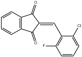 2-[(2-chloro-6-fluorophenyl)methylene]-1H-indene-1,3(2H)-dione Struktur