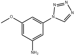 BENZENAMINE, 3-METHOXY-5-(1H-TETRAZOL-1-YL)- Struktur