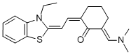 (2E,6Z)-2-[(DIMETHYLAMINO)METHYLENE]-6-[(2E)-2-(3-ETHYL-1,3-BENZOTHIAZOL-2(3H)-YLIDENE)ETHYLIDENE]CYCLOHEXANONE Struktur