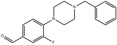 4-(4-BENZYL-1-PIPERAZINO)-3-FLUORO-BENZALDEHYDE Struktur