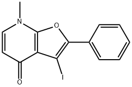 Furo[2,3-b]pyridin-4(7H)-one,  3-iodo-7-methyl-2-phenyl- Struktur