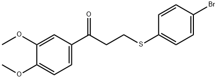 3-[(4-bromophenyl)sulfanyl]-1-(3,4-dimethoxyphenyl)-1-propanone Struktur