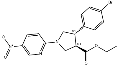 4-(4-bromophenyl)-1-(5-nitropyridin-2-yl)pyrrolidine-3-
carboxylic acid ethyl ester Struktur