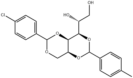 1, 3-O-((4-chlorophenyl)-methylene)-2, 4-O-((4-methylphenyl)-methylene)-D-Glucitol Struktur