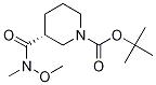 1-Piperidinecarboxylic acid, 3-[(MethoxyMethylaMino)carbonyl]-, 1,1-diMethylethyl ester, (3R)- Struktur