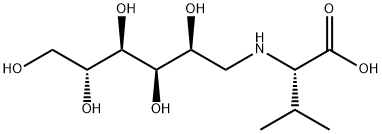 (2S)-3-methyl-2-[[(2S,3R,4R,5R)-2,3,4,5,6-pentahydroxyhexyl]amino]buta noic acid Struktur