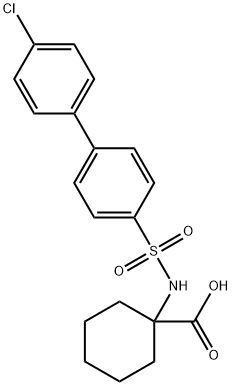 1-((4'-Chloro-[1,1'-biphenyl])-4-sulfonamido)cyclohexane-1-carboxylic acid Struktur