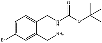 Tert-butyl 2-(aminomethyl)-4-bromobenzylcarbamate Struktur