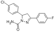 5-(4-Chlorophenyl)-3-(4-fluorophenyl)-4,5-dihydro-1H-pyrazole-1-carboxamide Struktur