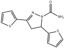 3,5-Di(thiophenyl-2-yl)-4,5-dihydro-1H-pyrazole-1-carboxamide Struktur