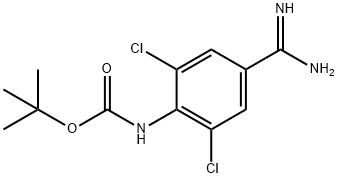 1-BOC-AMINO-4-CARBAMIMIDOYL-2,6-DICHLORO-BENZENE Struktur