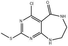 4-CHLORO-2-(METHYLTHIO)-6,7,8,9-TETRAHYDRO-5H-PYRIMIDO[4,5-E][1,4]DIAZEPIN-5-ONE Struktur