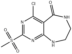 4-CHLORO-2-(METHYLSULFONYL)-6,7,8,9-TETRAHYDRO-5H-PYRIMIDO[4,5-E][1,4]DIAZEPIN-5-ONE Struktur