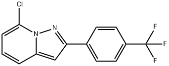 7-Chloro-2-(4-(trifluoromethyl)phenyl)pyrazolo[1,5-a]pyridine Struktur