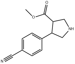 4-(4-CYANO-PHENYL)-PYRROLIDINE-3-CARBOXYLIC ACID METHYL ESTER Struktur