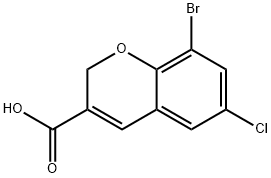 8-BROMO-6-CHLORO-2H-CHROMENE-3-CARBOXYLIC ACID Struktur