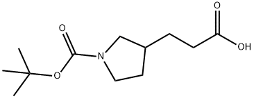 3-(1-(Tert-butoxycarbonyl)pyrrolidin-3-yl)propanoic acid Struktur