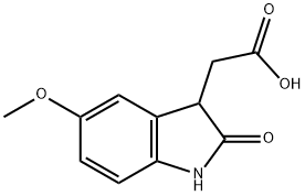 1H-indole-3-acetic acid, 2,3-dihydro-5-methoxy-2-oxo- Struktur