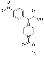 4-[CARBOXY-(4-NITRO-PHENYL)-METHYL]-PIPERAZINE-1-CARBOXYLIC ACID TERT-BUTYL ESTER HYDROCHLORIDE Struktur