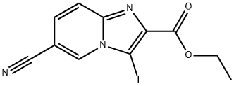 6-CYANO-3-IODO-IMIDAZO[1,2-A]PYRIDINE-2-CARBOXYLIC ACID ETHYL ESTER Struktur