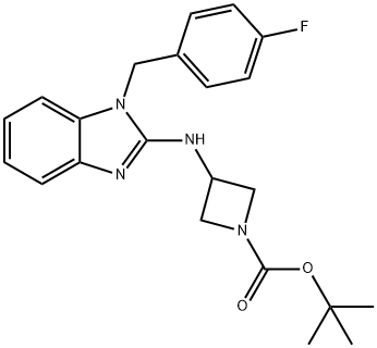 1-BOC-3-[1-(4-FLUORO-BENZYL)-1H-BENZOIMIDAZOL-2-YLAMINO]-AZETIDINE Struktur