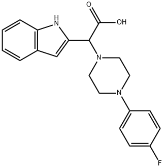 [4-(4-FLUORO-PHENYL)-PIPERAZIN-1-YL]-(1H-INDOL-2-YL)-ACETIC ACID Struktur