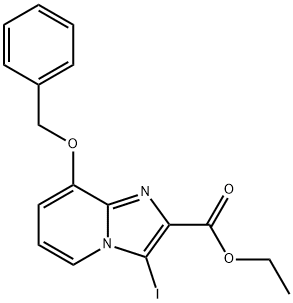 8-BENZYLOXY-3-IODO-IMIDAZO[1,2-A]PYRIDINE-2-CARBOXYLIC ACID ETHYL ESTER Struktur