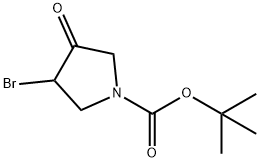 3-BROMO-4-OXO-PYRROLIDINE-1-CARBOXYLIC ACID TERT-BUTYL ESTER Struktur