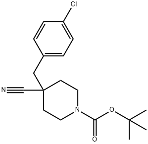 1-BOC-4-CYANO-4-(4-CHLOROBENZYL)-PIPERIDINE Struktur